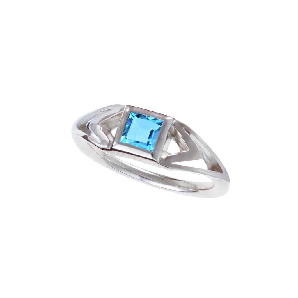 Anello Ermelinda - argento - topazio azzurro