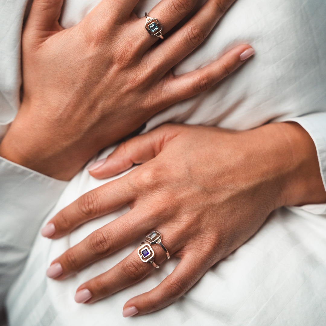 Anello Eclettica - argento - ametista