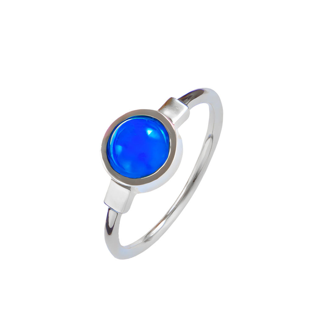 Anello Bianca - argento - agata blu