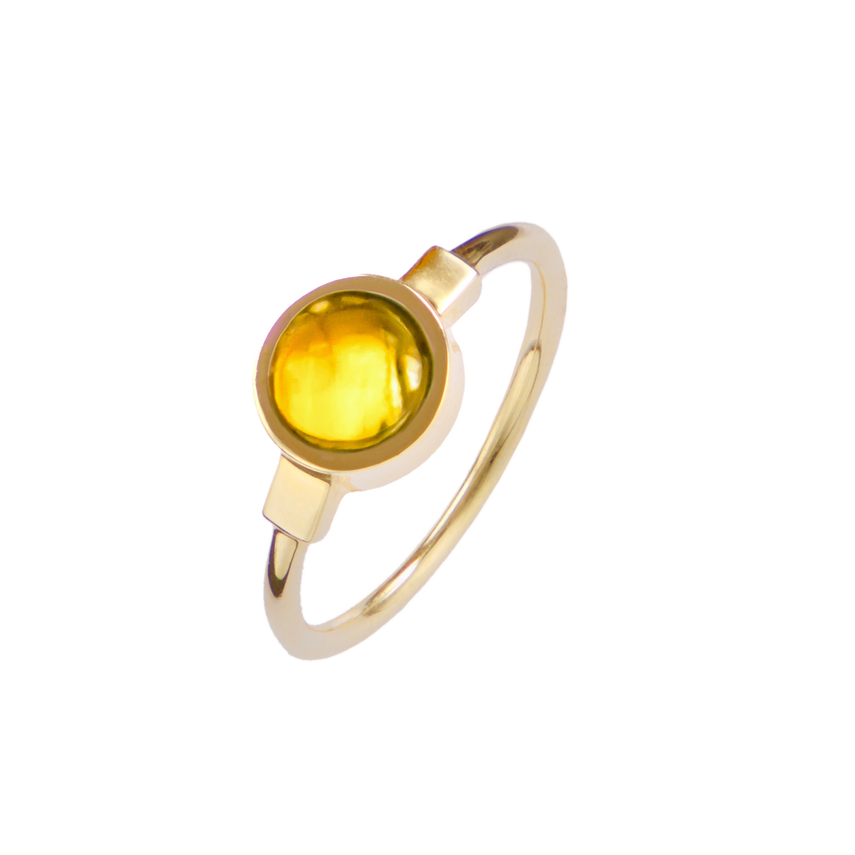 Anello Bianca oro citrino