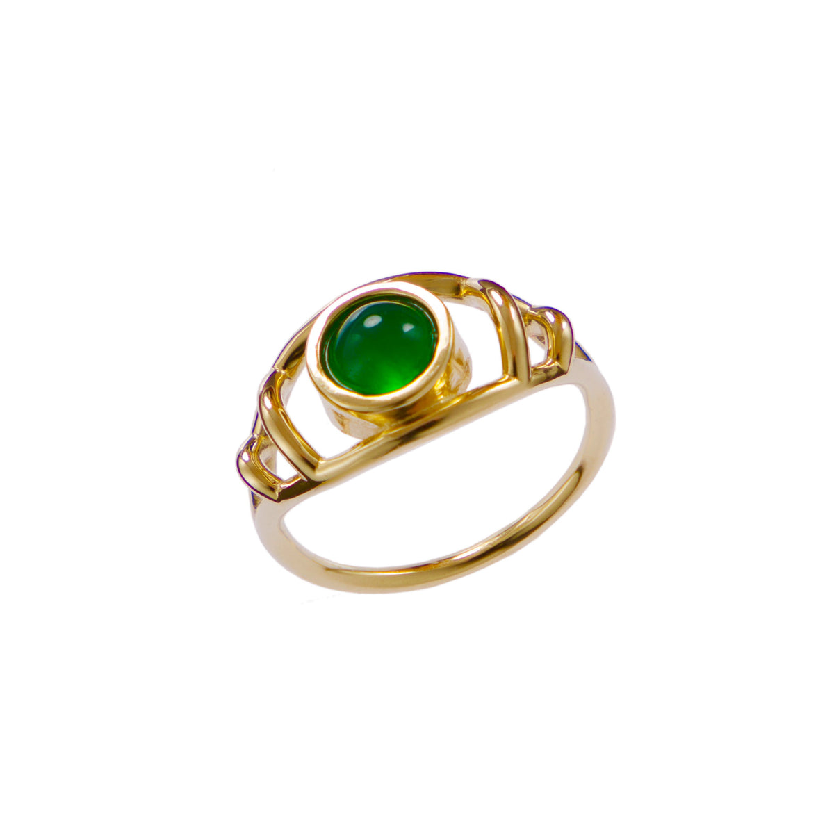 Anello Silvana oro agata verde
