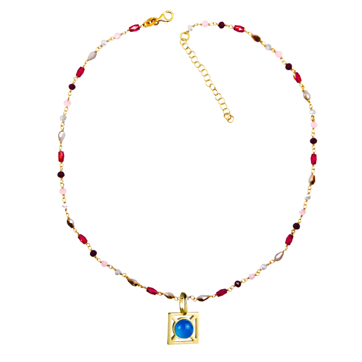 Luisa agata blu con Collana Caramella Alba