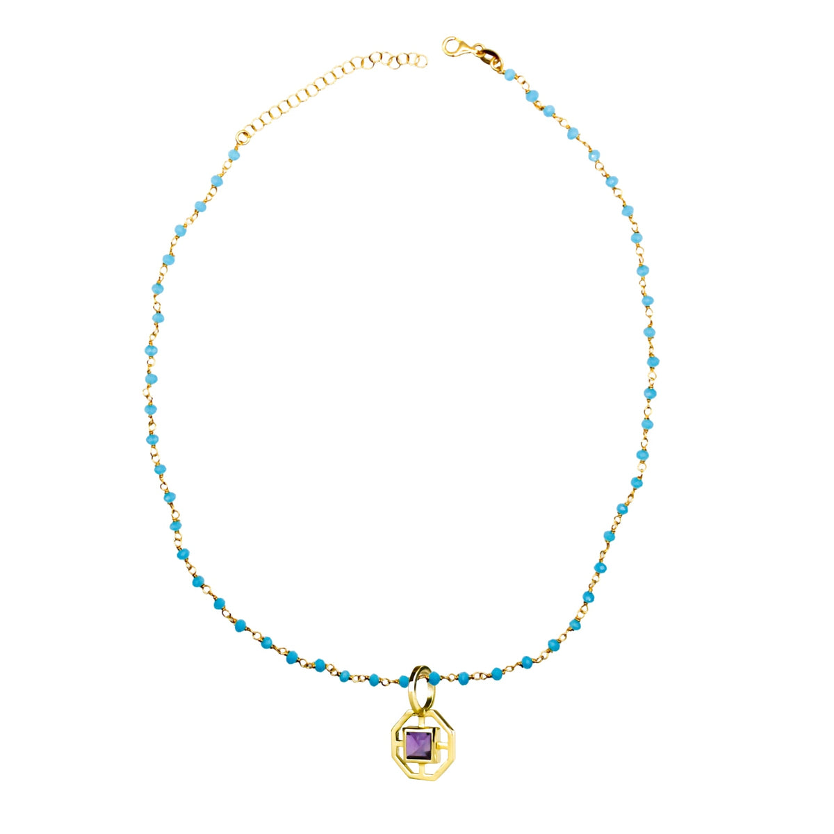 Anna ametista con Collana Caramella Blu