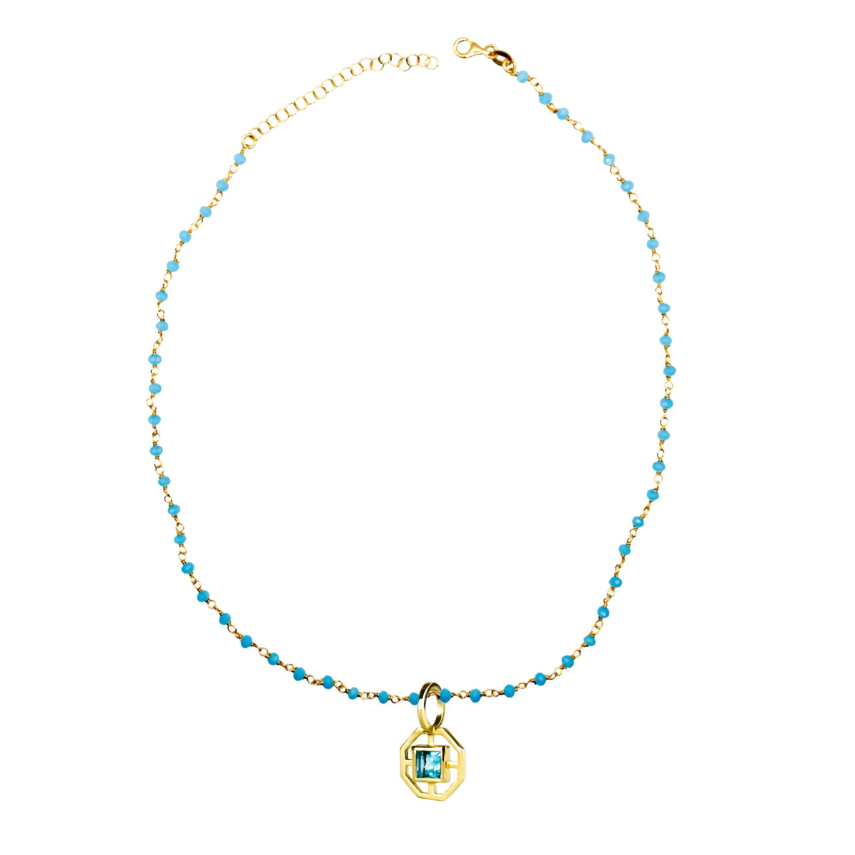 Anna topazio con Collana Caramella Blu