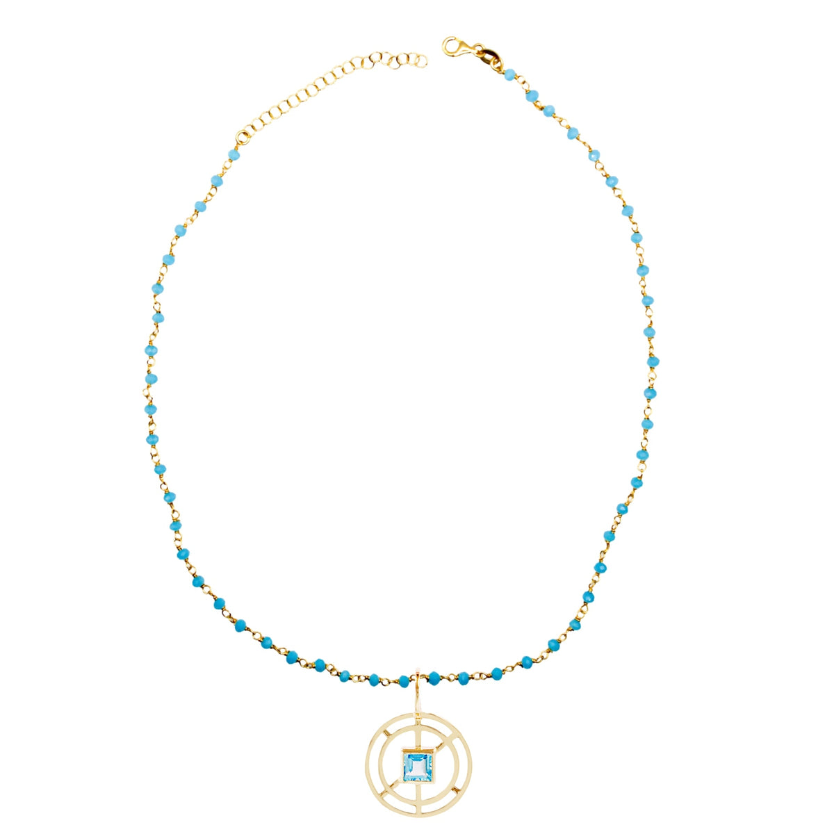 Costanza topazio con Collana Caramella Blu