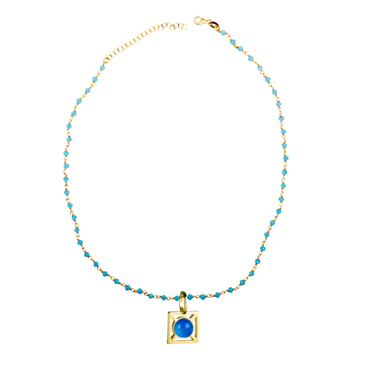 Luisa agata blu con Collana Caramella Blu