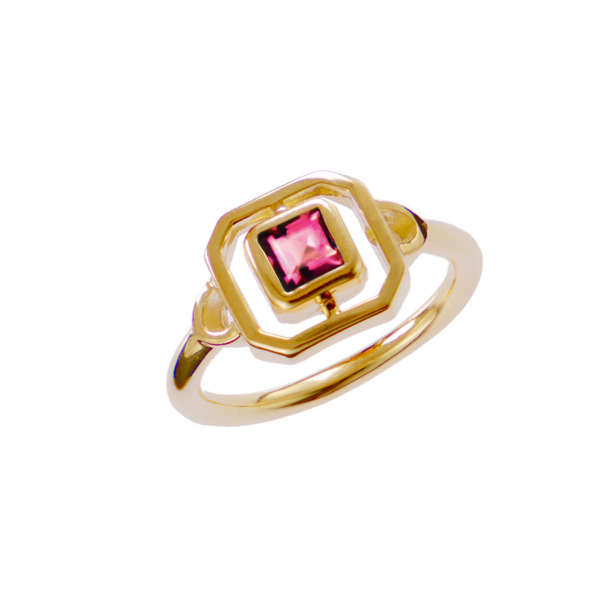 Anello Eclettica oro rubellite