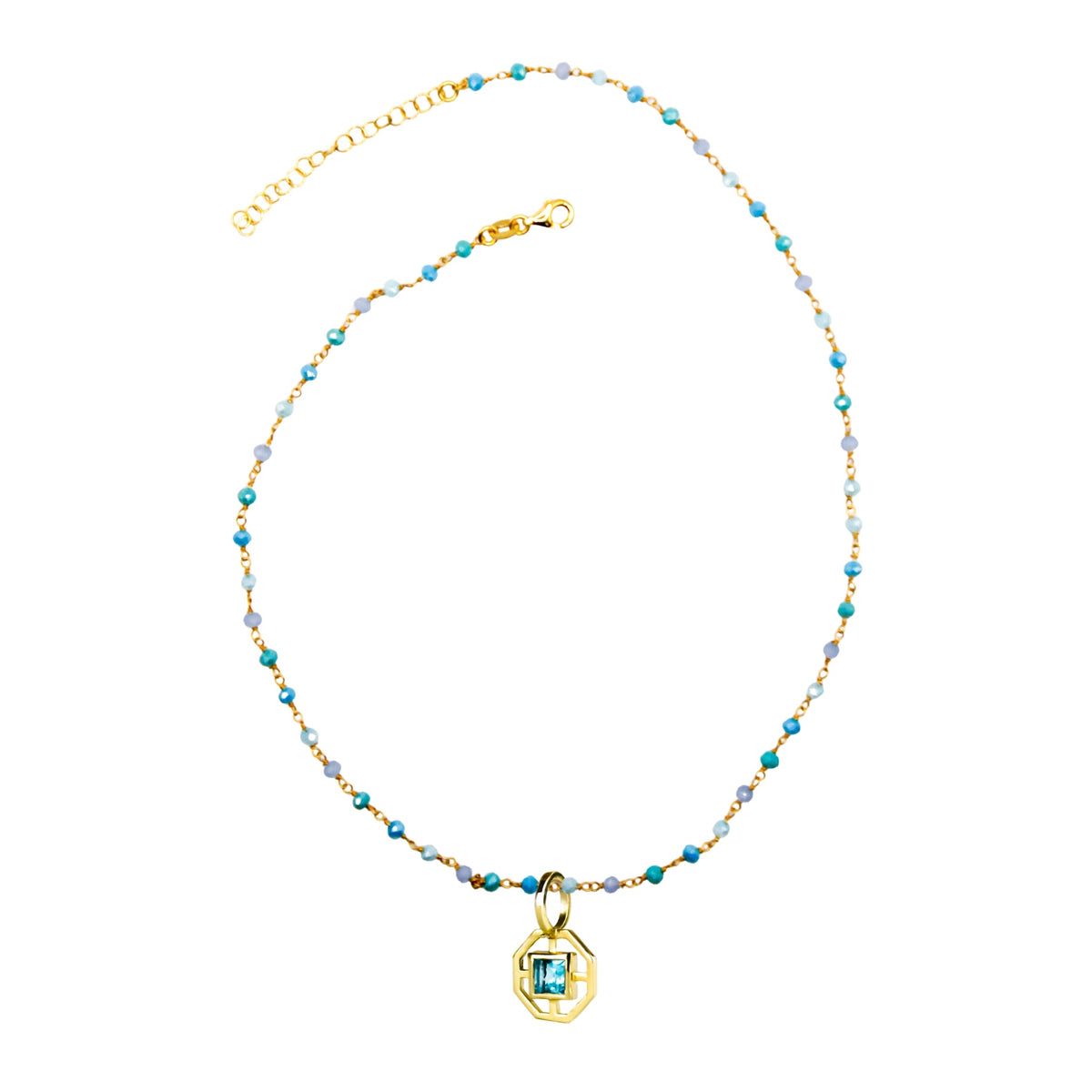 Anna topazio con Collana Caramella Oceano