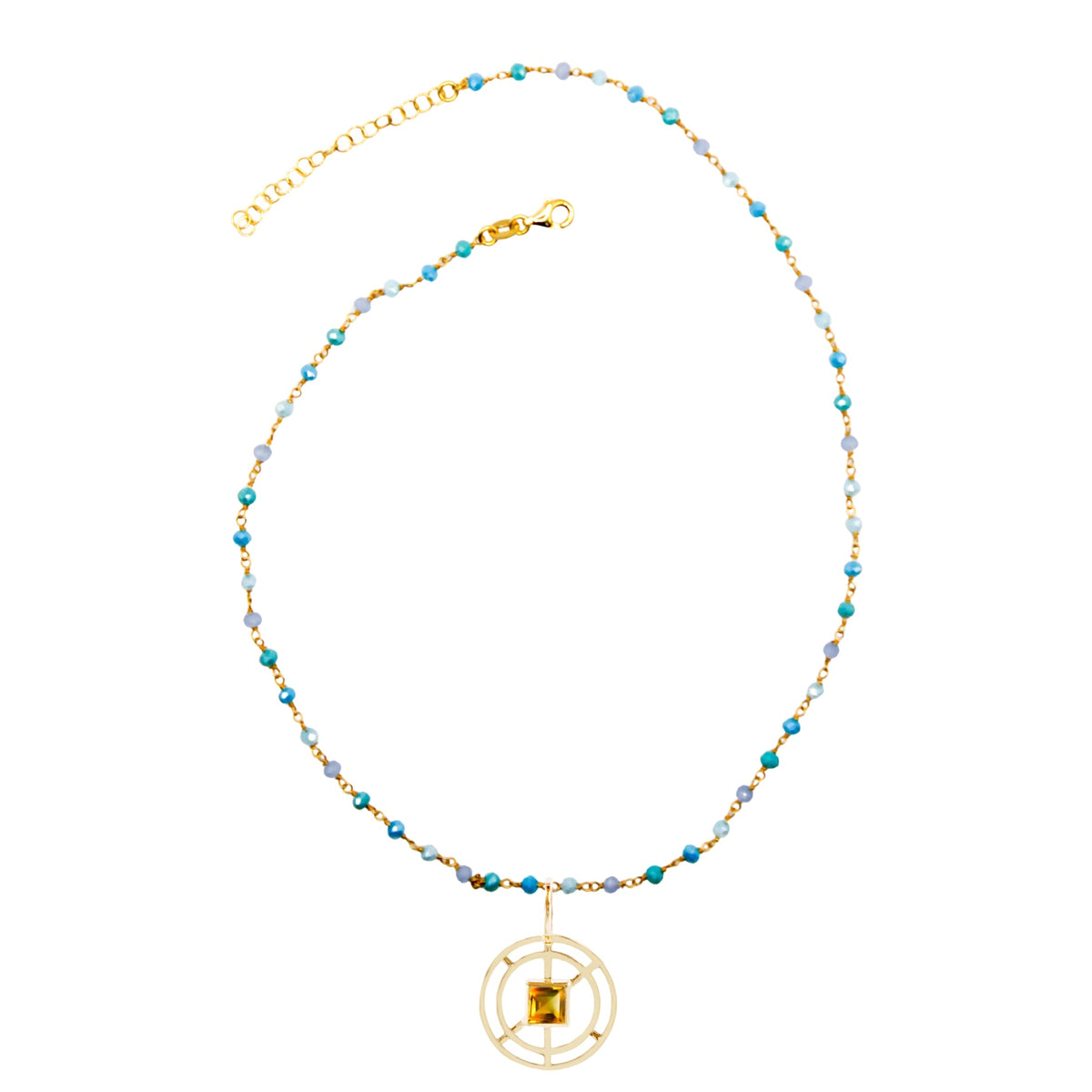 Costanza citrino con Collana Caramella Oceano