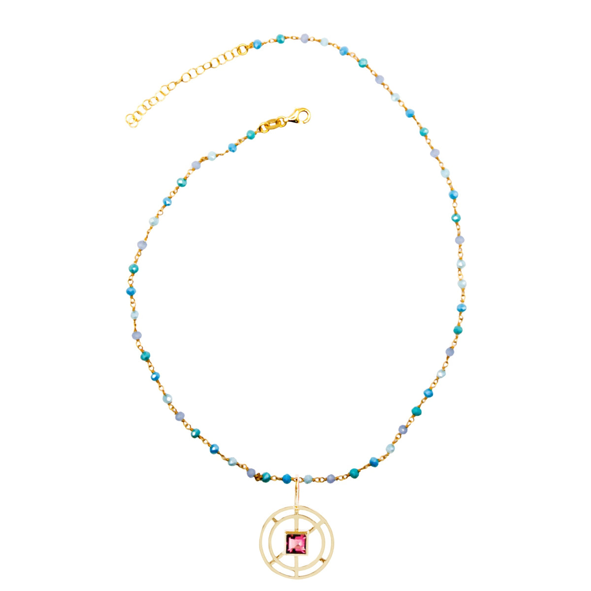 Costanza rubellite con Collana Caramella Oceano