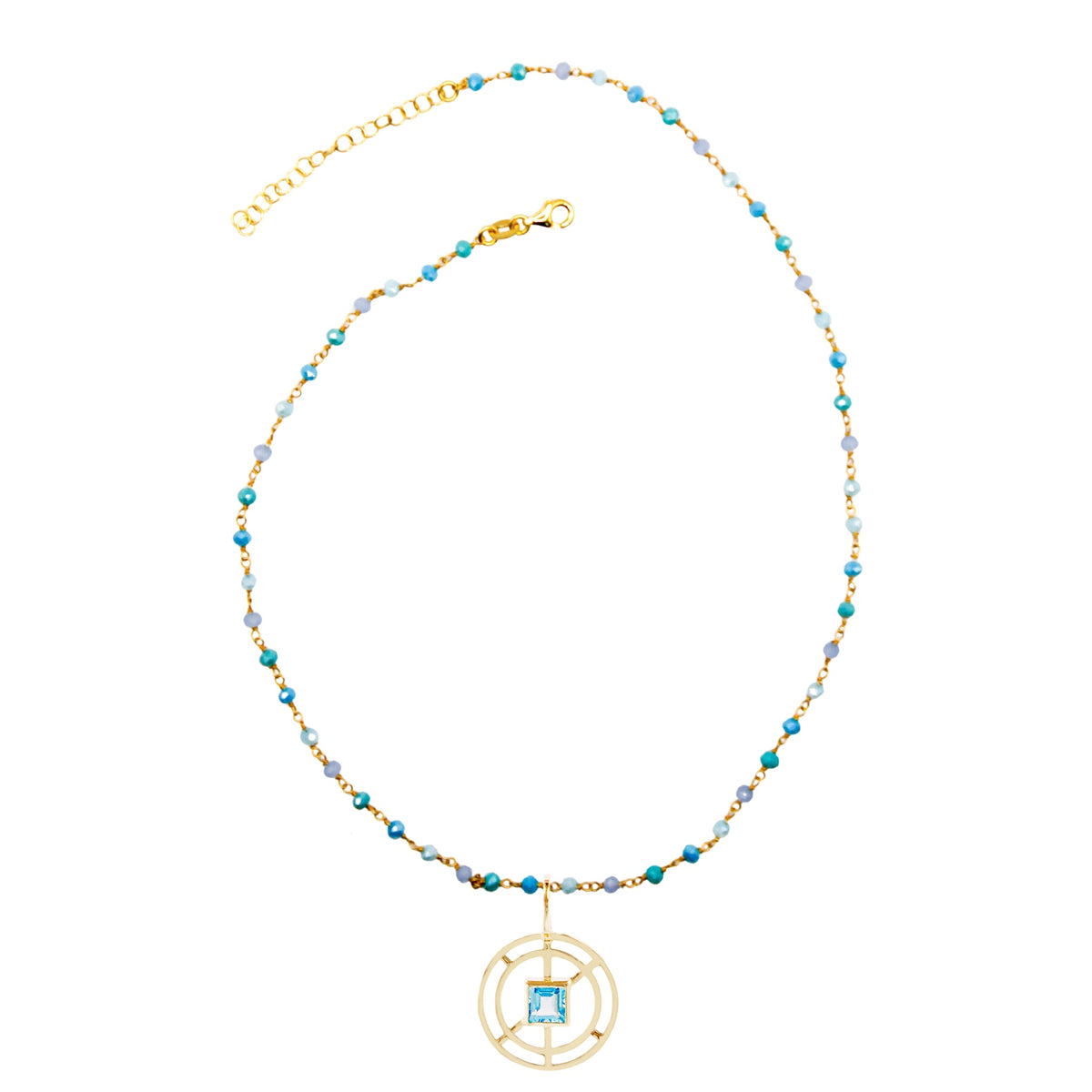 Costanza topazio con Collana Caramella Oceano