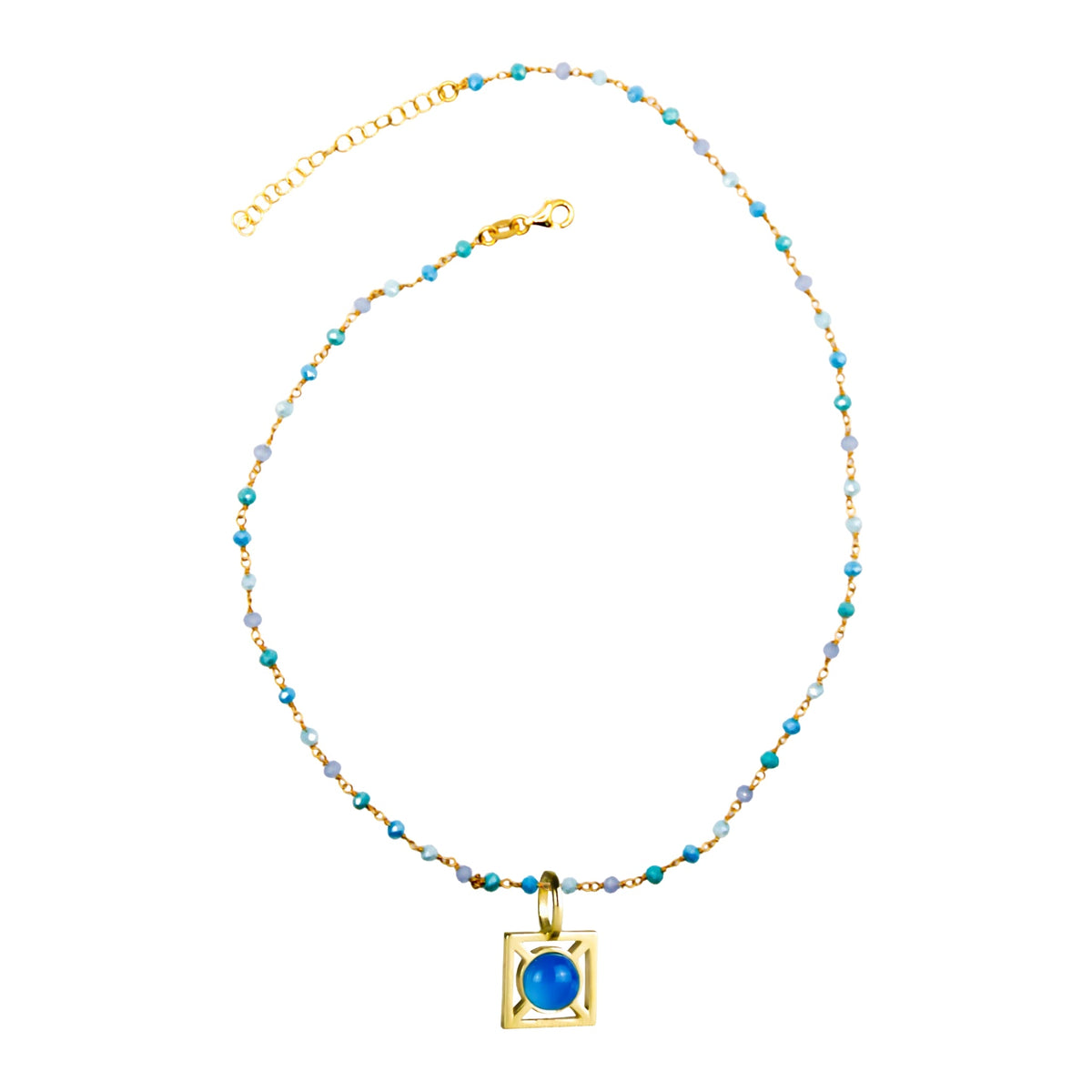 Luisa agata blu con Collana Caramella Oceano
