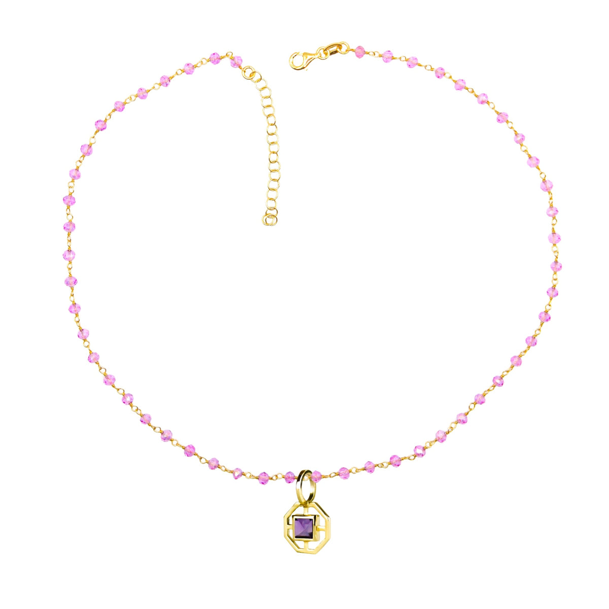 Anna ametista con Collana Caramella Rosa