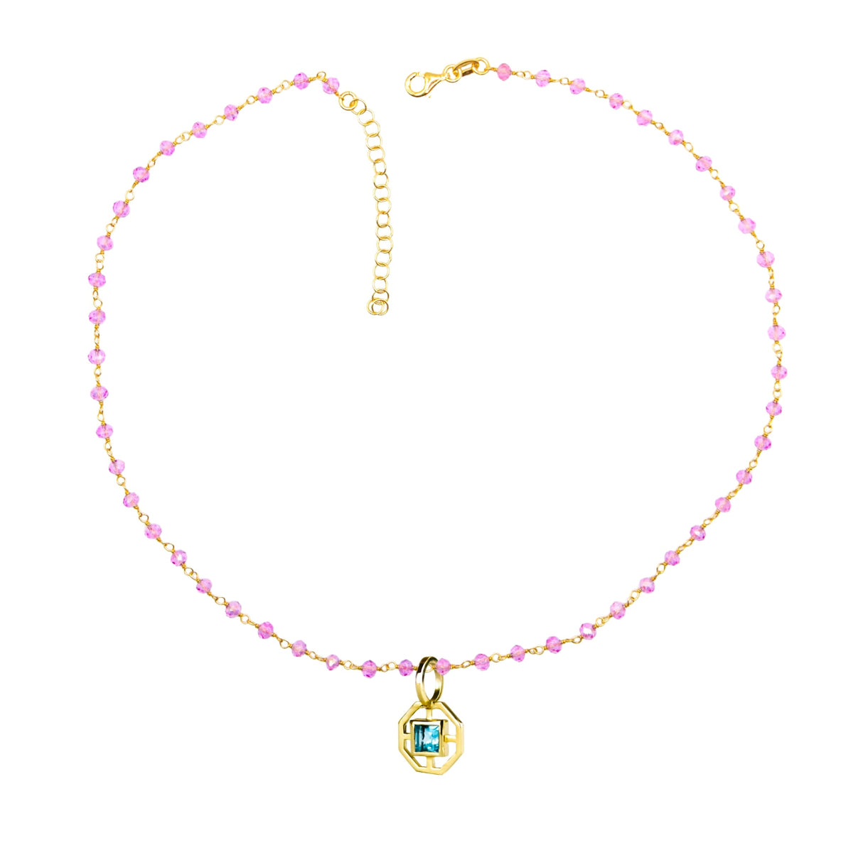 Anna topazio con Collana Caramella Rosa