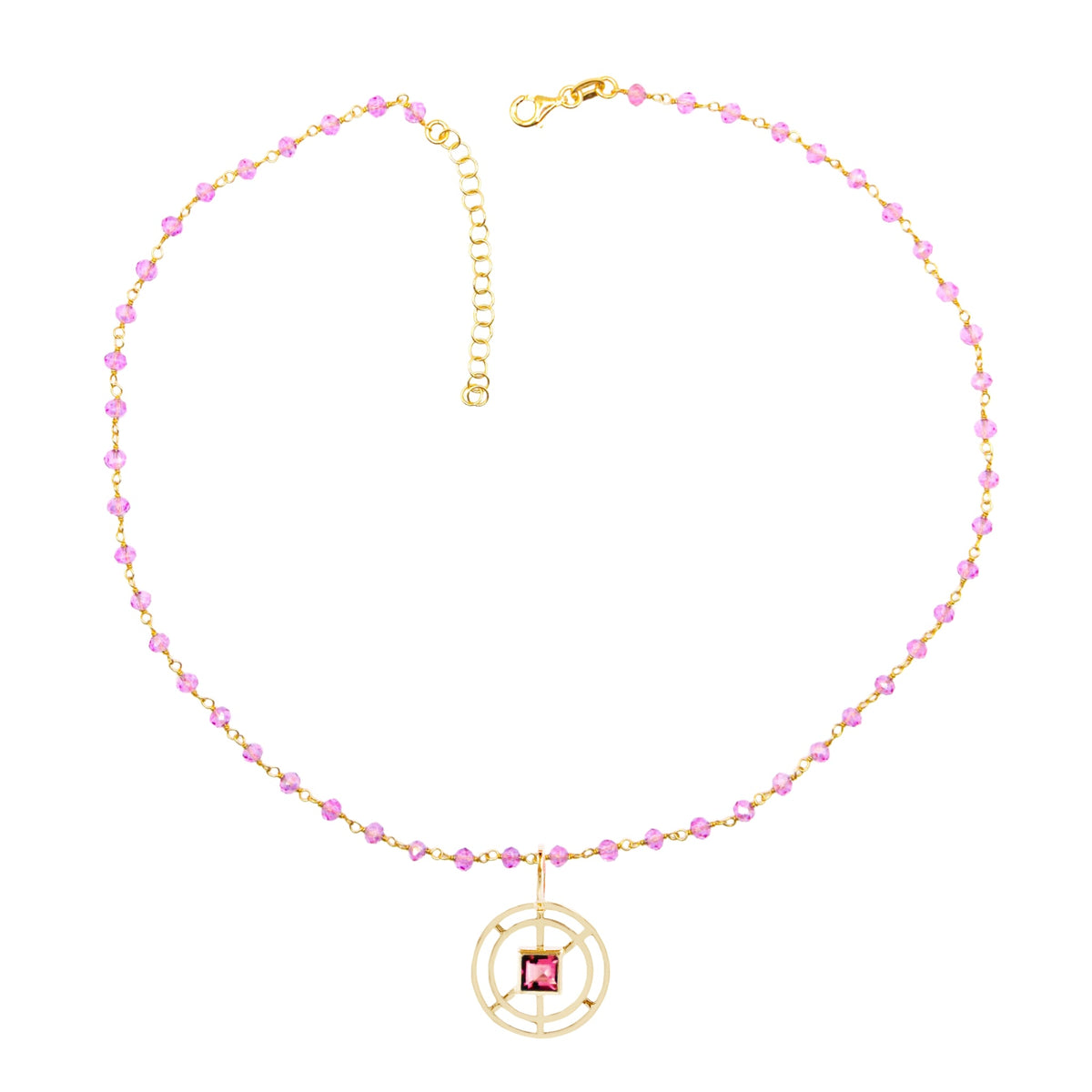 Costanza rubellite con Collana Caramella Rosa