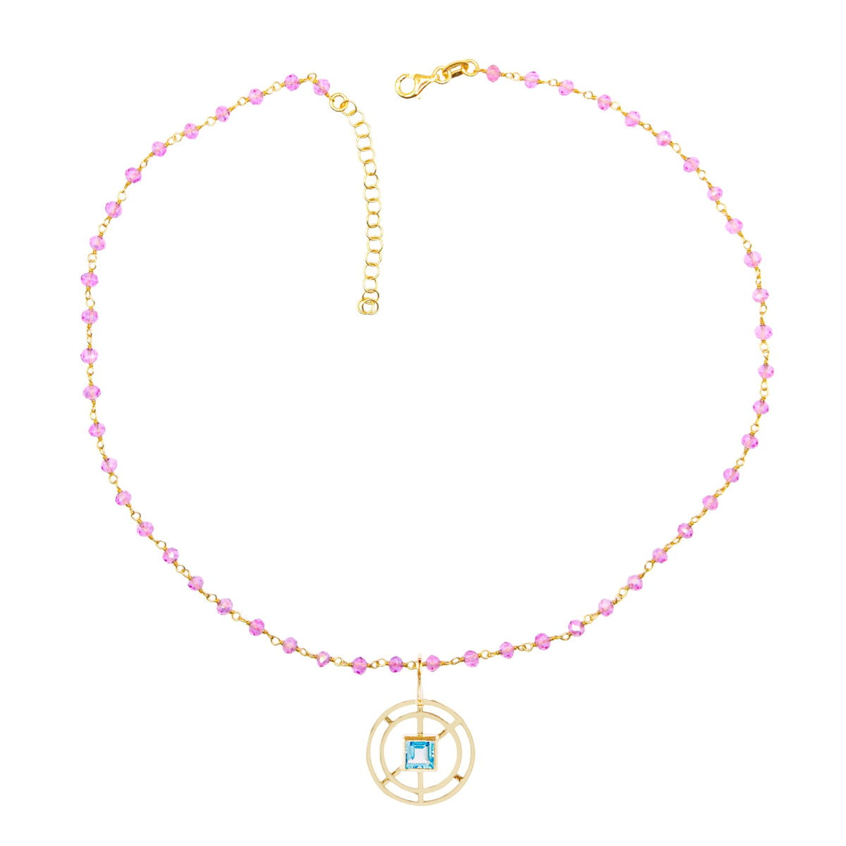 Costanza topazio con Collana Caramella Rosa